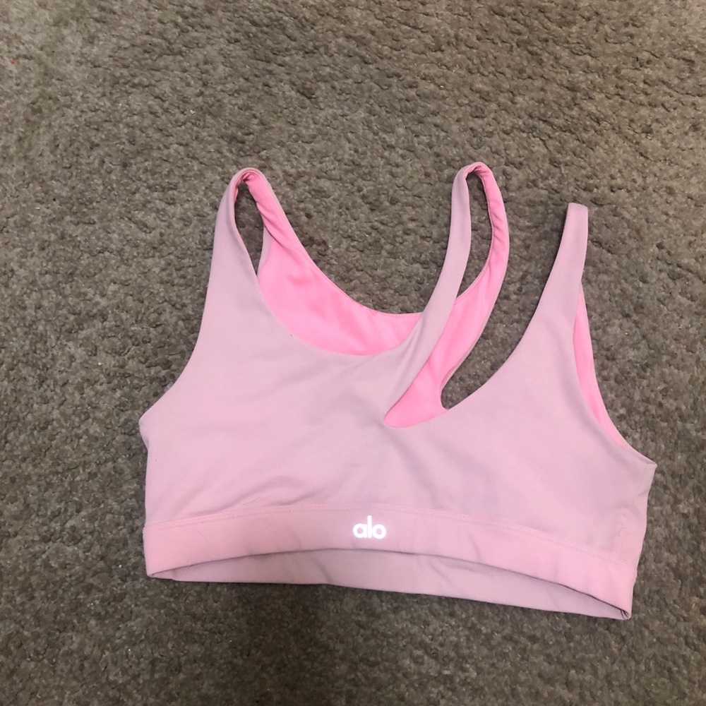 ALO Yoga Pink Sports Bra,Top Size M